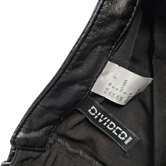 H&M Divided Faux Leather Fringe Mini Skirt, Moto,  Black, Size 6 - Picture 6 of 6